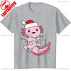 Funny Axolotl Unisex Unisex Christmas Xmas Lights TShirt Trending Street Fashion ONeck Printed TShirt Tops Aesthetic Clothes