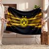 Coperta in Pile Personalizzata Borussia Dortmund con Logo Calcio, Testo Nome Personalizzato Morbida Calda Coperta da Divano per la Casa