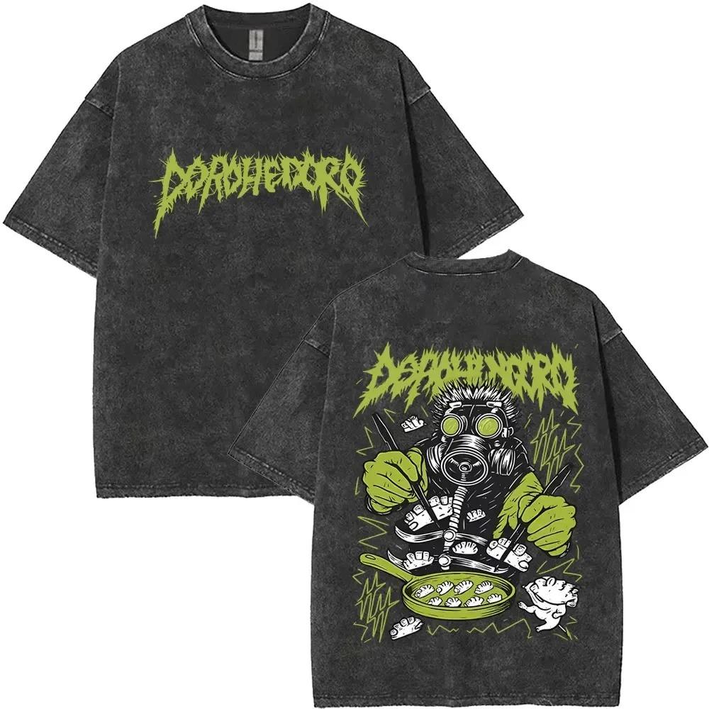 Dorohedoro Kaiman "Mushroom Dark Metal Style" Vintage Washed Oversized Streetwear T-Shirt