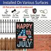 2D Flat Happy 4th of July Aluminium Sign Vintage Independence Day Metal Sign Patriotic Print Aesthetic for Garden Yard Bar Porch Home Bedroom Kitchen