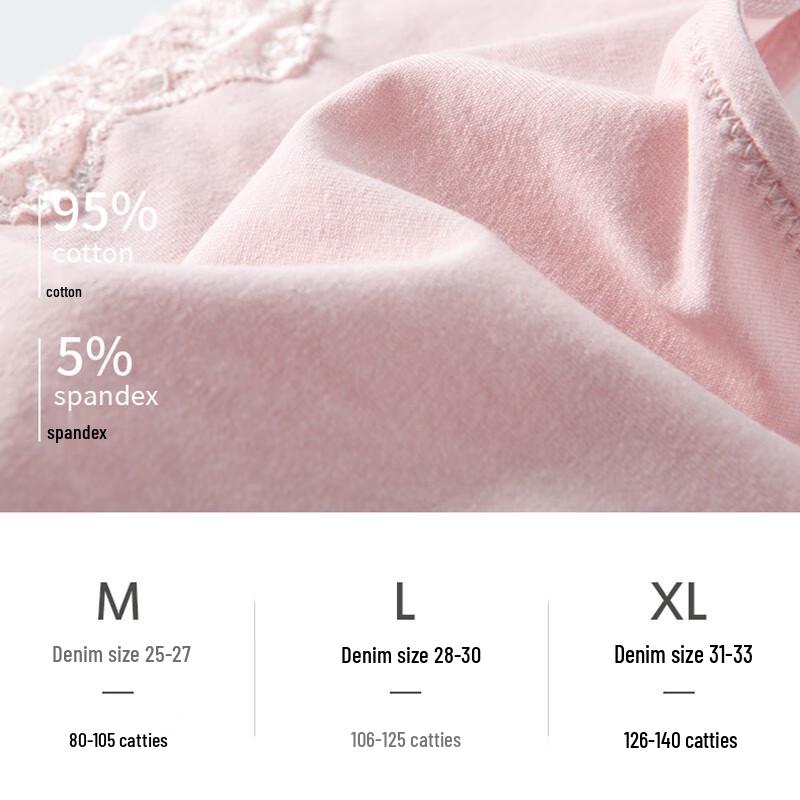 Langsha Women's Lace Cotton Seamless Mid-Waist Briefs - 4 Pack