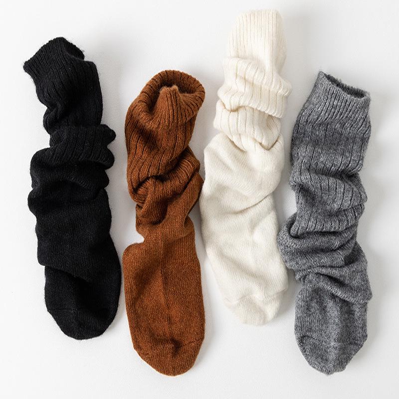 Calcetines de Calor Merino-Cachemira de Media Caña para Hombre y Mujer, Cálidos Doble Aguja, Estilo Casual