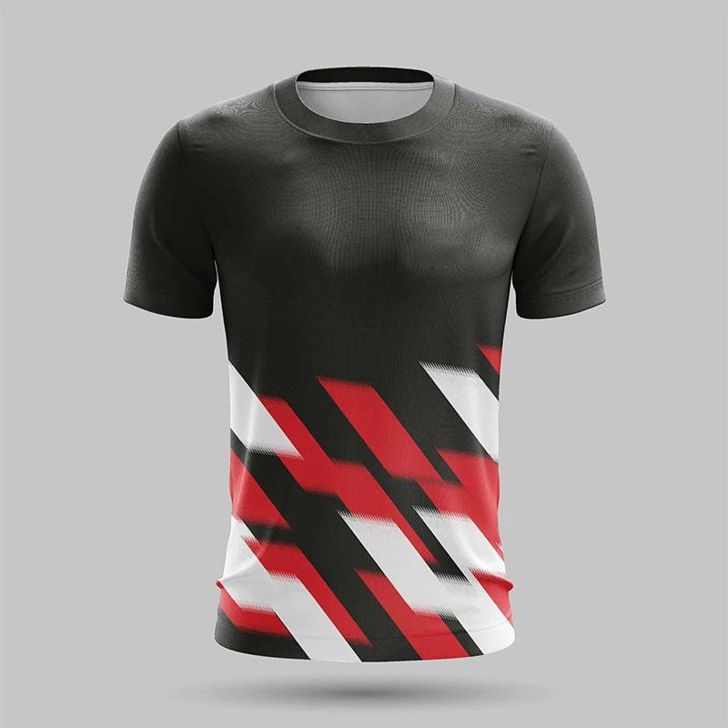 Herren Wandern Outdoor Sport T-Shirt Mode 3D Druck Design Streifen T-Shirts Für Männer Kleidung 2025 Sommer Locker Atmungsaktiv Tee Tops