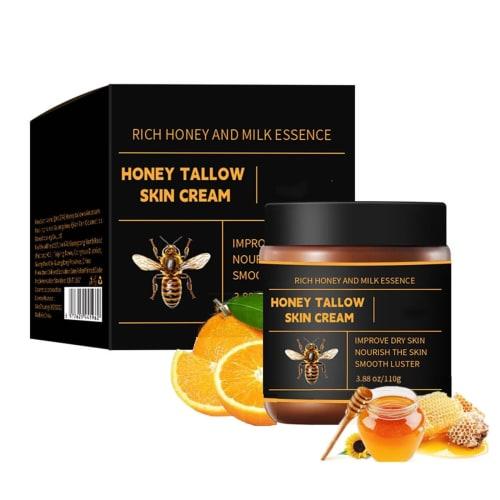 

Tallow Honey Balm,Organic Grass-Fed Beef Tallow Balm,Deep Nourishing Face Moisturizer,Natural Formula for Dry & Sensitive Skin