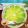 Watermelon Orange Microfiber Round Beach Towel Fruit Theme Shower Bath Towel Summer Swimming Circle Towels Yoga Mat With Tassel