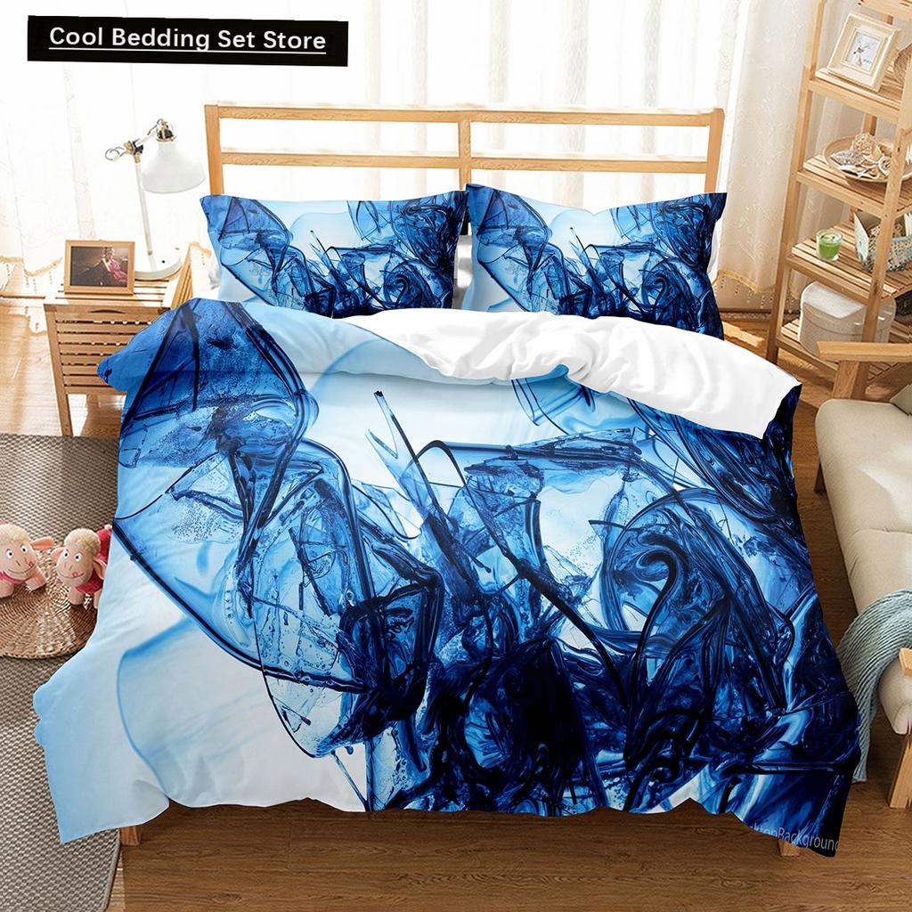 3D Abstract King Queen Duvet Cover Solid Geometry Bedding Set Rotate Three-dimensional Space 2/3pcs Polyester Soft Quilt Cover