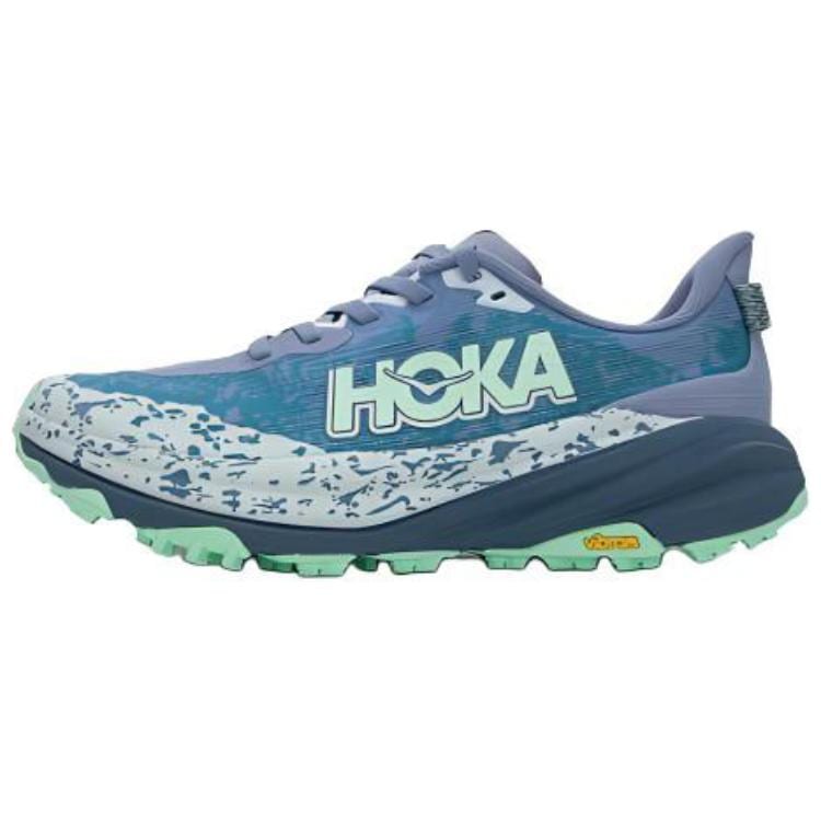 HOKA One One Speedgoat 6 Cushioning Abrasion Resistant Low Top Trail Running Shoes Women's Blue 1147832-MNLG