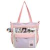 College Contrast Color Stitching Shoulder Bag Women's Lightweight Crossbody Bag Student Class Bag