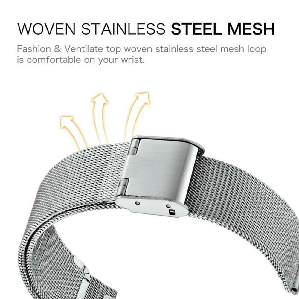 For Huami Amazfit T-Rex 2 Watch Strap Mesh Stainless Steel Band with Buckle