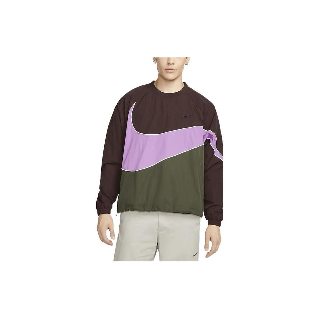 Nike Big Swoosh Woven Jacket V1 Earth/Rush Fuchsia/Cargo Khaki Men Streetwear DX0661-227