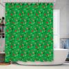 Green Pattern Shower Curtain, Bathroom Decor, Waterproof Fabric, Flower Print, Home Accessories Custom Size Available