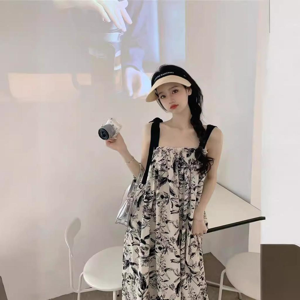 Suspender Dress Women's Summer High Waist French Strap Dress