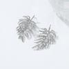 Exaggerated big-name leaf simple earrings women's high-end design cold wind leaf earrings