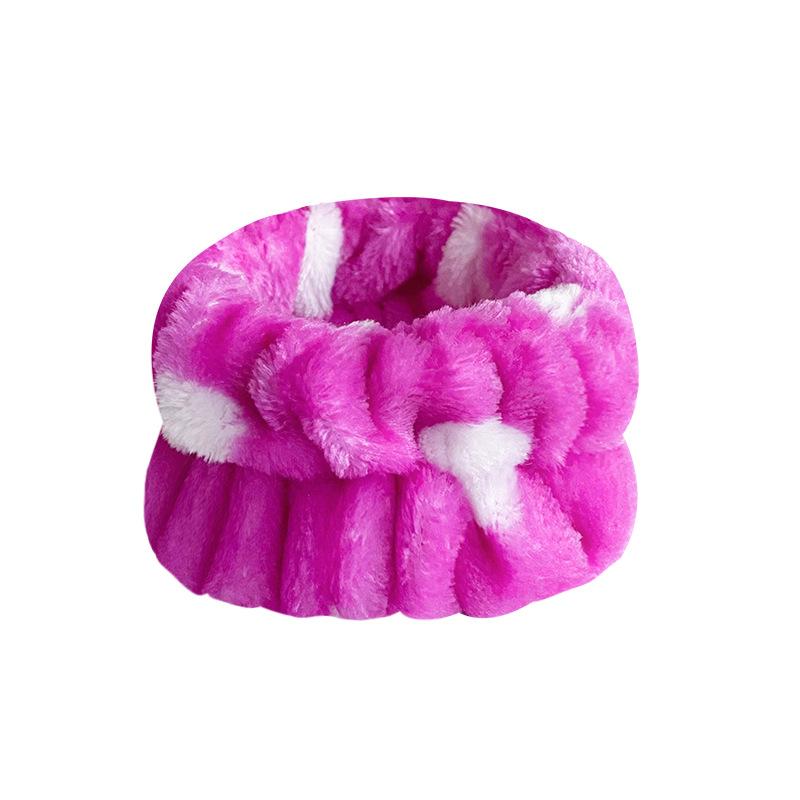 Women's Flannel Spa Headband & Wristband Set, Absorbent Wrist Bands for Face Wash
