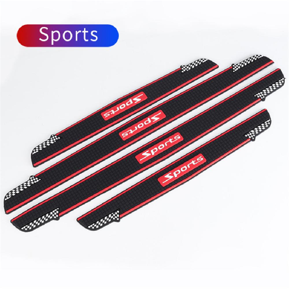 5Pc Black Rubber Car Door Scuff Sill Cover Panel Step Protector 4* Door + Trunk