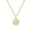 Round Cat Fashion Light Luxury Temperament Gorgeous Full Diamond Necklace Female Versatile Collarbone Chain Titanium Steel Chain