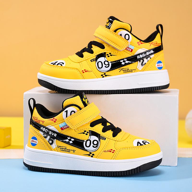 Autumn Childrens Boys Sneakers Fashion New Pu Leather Outdoor School Luxury Design Kids Causal Shoes NonSlip Boy Basketball Shoe