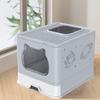 Enclosed Cat Litter Box Anti Splashing Easy to Clean Odor Control Large Top Entry Foldable Kitty Litter Tray with Lid