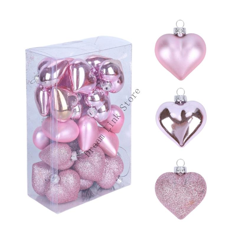 Q1FD Valentine s Day Heart Ornaments Heart Baubles Heart Shaped Hanging Decoration for Valentine Tree Wedding Anniversary