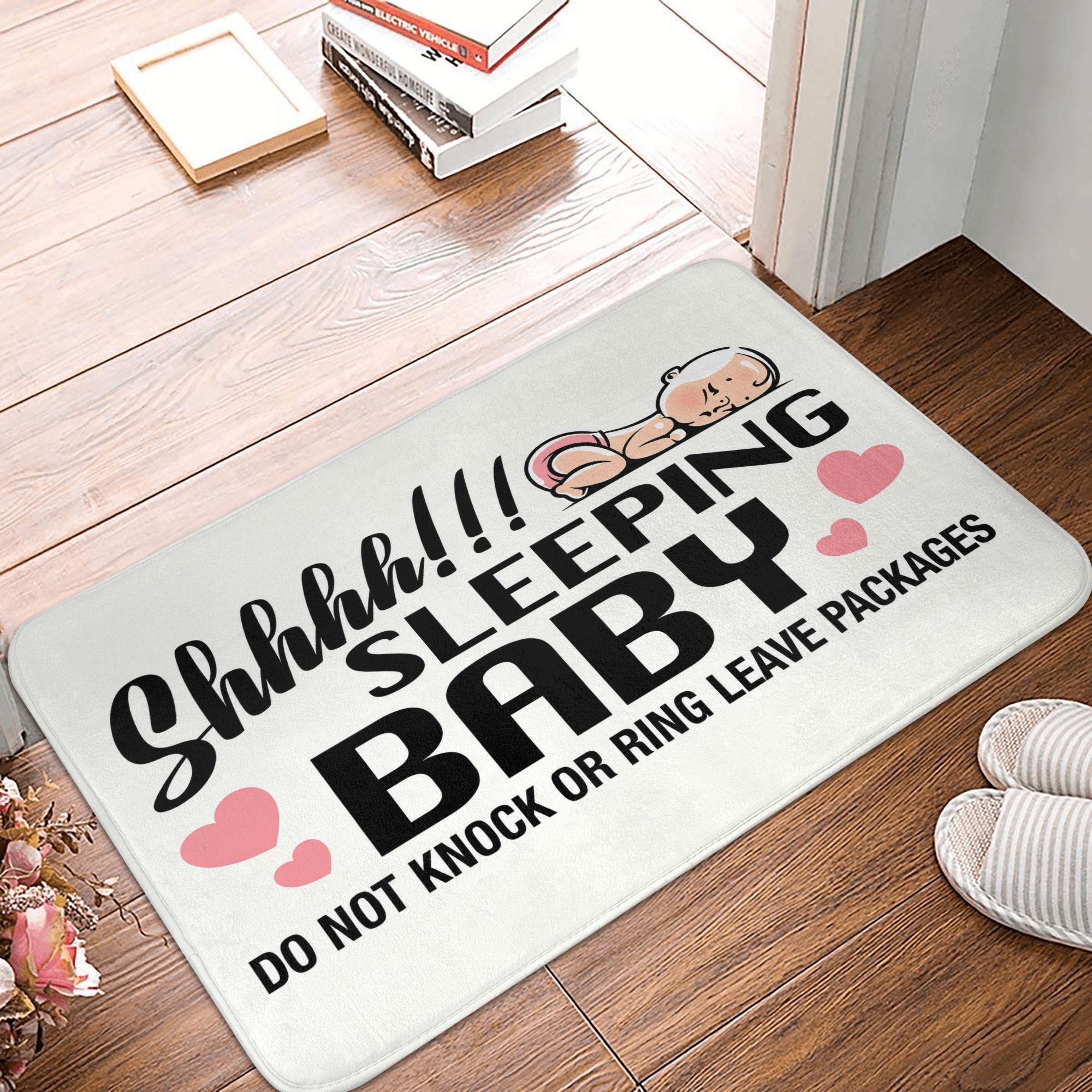 

Sleeping Baby Please Do Not Ring Bell Door Floor Bathroom Mat Anti-Slip Outdoor Doormat Living Room Entrance Rug Carpet Footpad 40x60cm