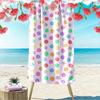 Mehrfarbige Smiley-Gesichter mit Textmuster Strandtuch schnelltrocknend für Reisen Outdoor-Sportarten Joggen Strand und Schwimmen