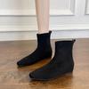 2025 New Korean Version Suede Elastic Boots Daily Thin Short Boots Short Boots Sleeve Thin Boots Versatile Fashion Boots