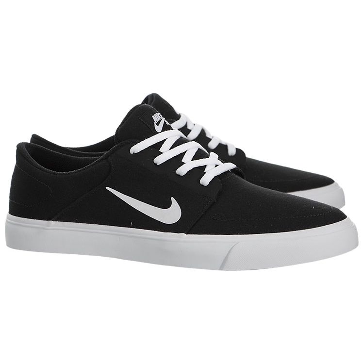 Nike Portmore Canvas SB Black Unisex Sneakers White 723874-001