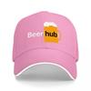 Beer Hub Logo Black Baseball Cap with Beer Mug Design for Adults Casual Wear and Outdoor Activities Style StateUnisext Accessory