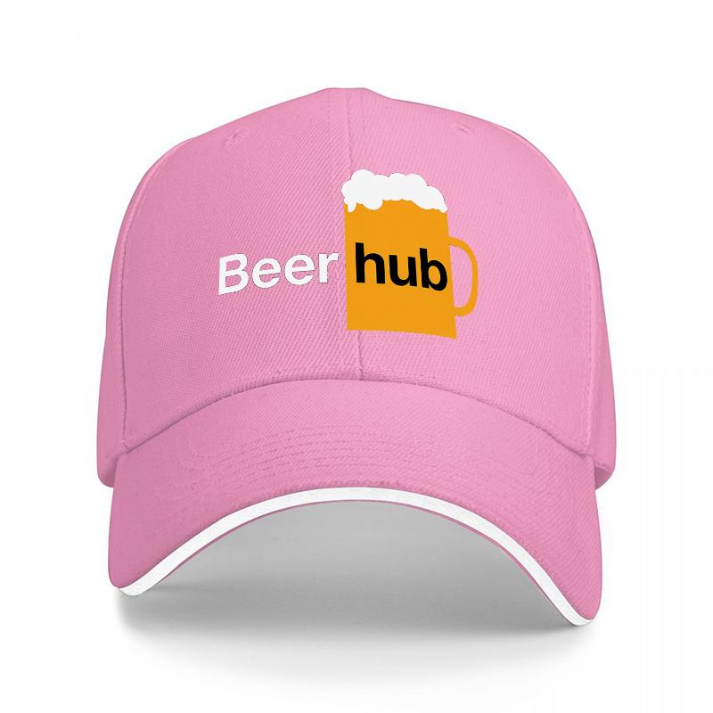 Beer Hub Logo Black Baseball Cap with Beer Mug Design for Adults Casual Wear and Outdoor Activities Style StateUnisext Accessory