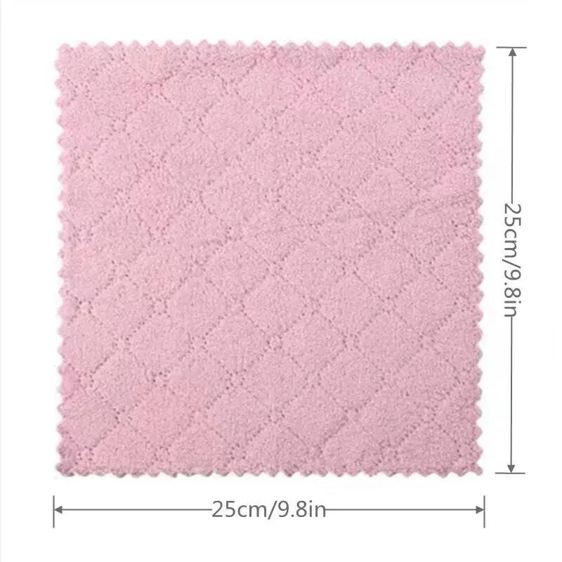 5 double-sided coral velvet ultra-high absorbent scouring pads, dishcloths, wipes