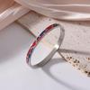 18K Electroplated Women's Retro Enamel Drip Oil Titanium Steel Bracelet, 6mm