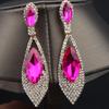 Imitation Diamonds Dangle Earrings for Women Ear Pendants with Rhinestones Teardrop Handmade Cubic Zirconia Earwear