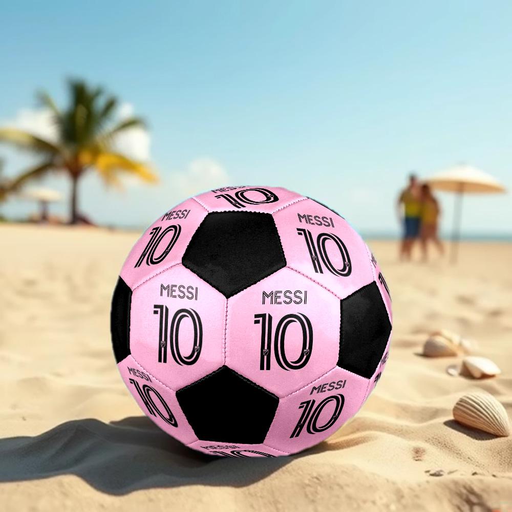 Messi 10 Soccer Ball Colorful All Ages Machine Stitched PVC Competition Ready Durable High-Bounce.SIZE5