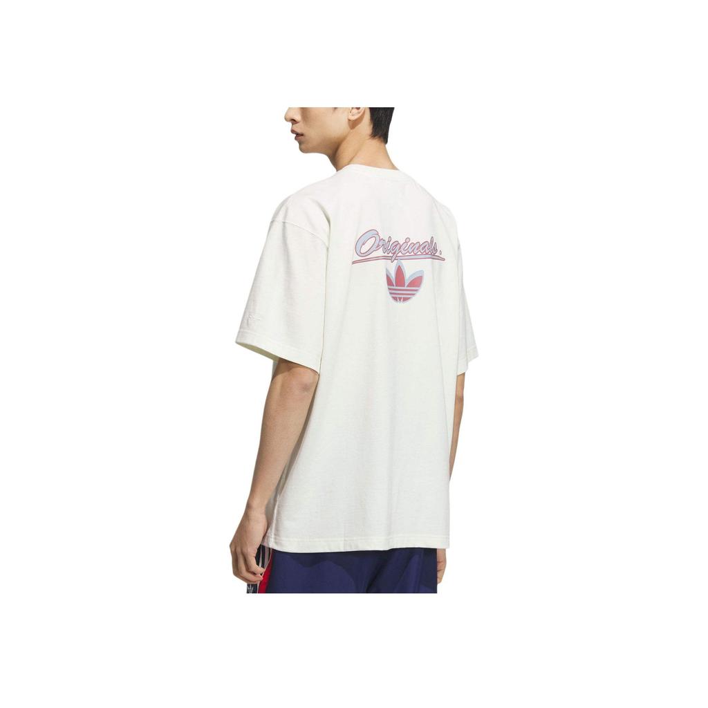 Adidas Originals Sports Casual Comfortable Skin-Friendly Fashion Simple Short Sleeve T-Shirt Unisex Tops Han-Jade-White KC3108