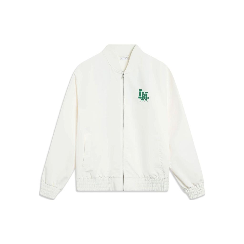 Li-Ning Chinese Culture Series Letter Pattern Print Casual Jacket Men Jackets Off-White AJDT361-1