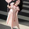 Girls Dress 2026 Kids A-Line Short Sleeve Letter Print Princess