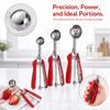 3pcs set Trigger Release Ice Cream Scoop Set Stainless Steel Stainless Steel Scoop  Food Preparation