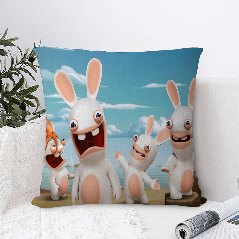 Classic Cartoon Raving Rabbid Pillow Cushion Cover Pillowcase Living Room Sofa Home Decor Customized