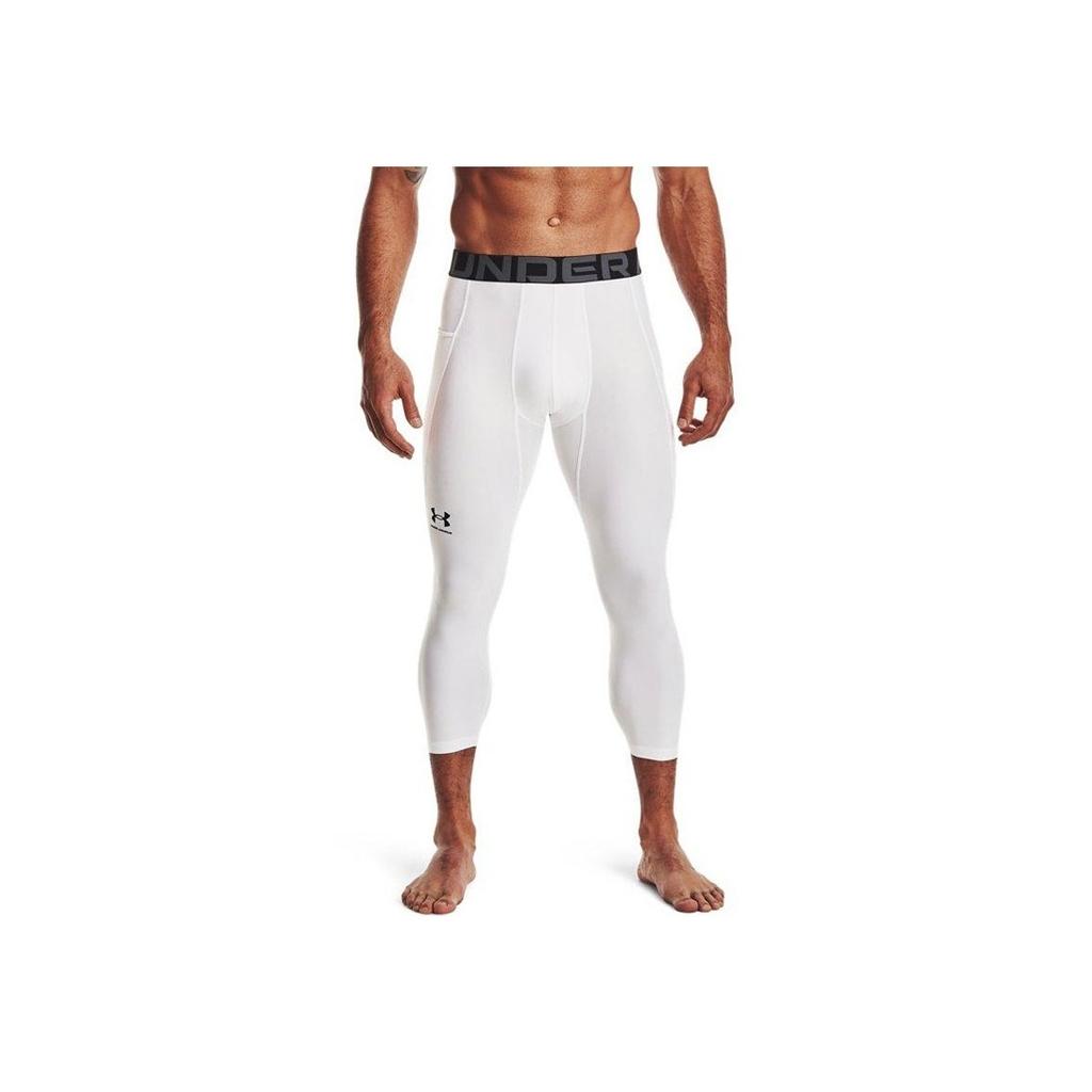 Under Armour Mesh Tight Breathable Sports Long Pants Men Bottoms White 1361588-100