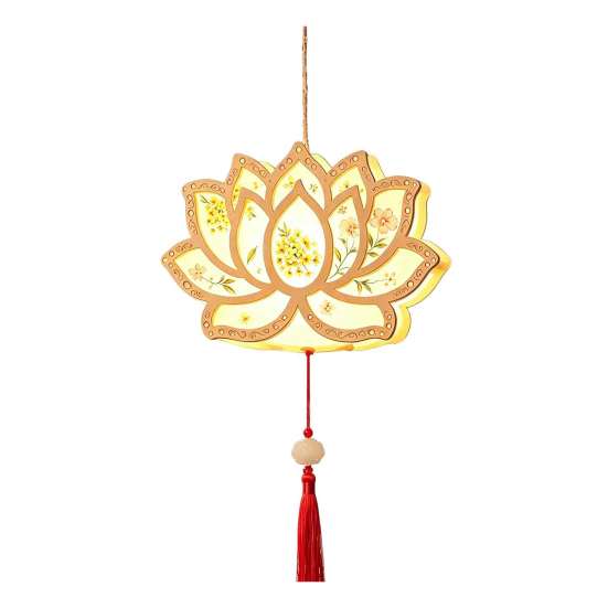 Decorative Tassel Lanterns DIY Chinese Ancient Style Lantern Kit, Light Up Handheld with LED String & Festival Gift for Children Tassel, Rabbit