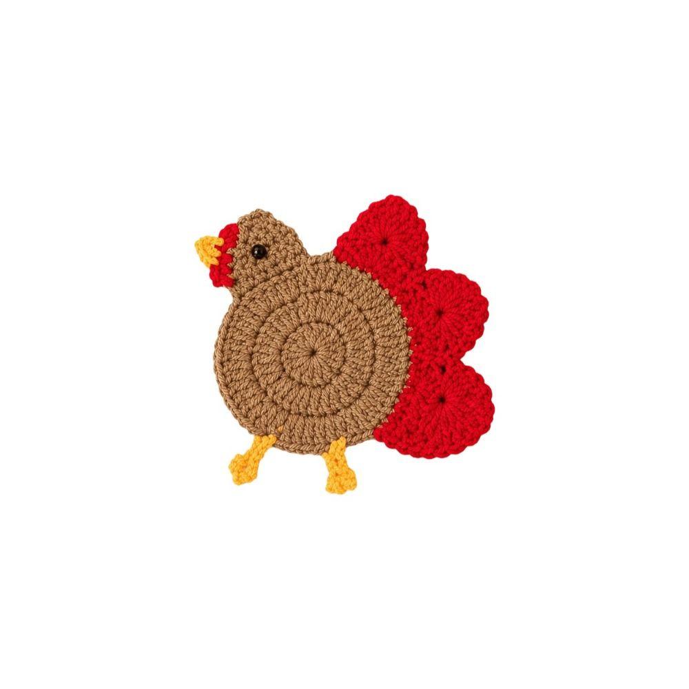 Handmade Hand-Crocheted Turkey Coasters Creative Funny Thanksgiving Turkey Coasters Cartoon Chicken Coaster Farmhouse