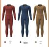 Conjunto de Ropa Interior Térmica para Hombre Juyitang Negro y Dorado - Cálido, Engrosado Otoño/Invierno Camiseta y Pantalones