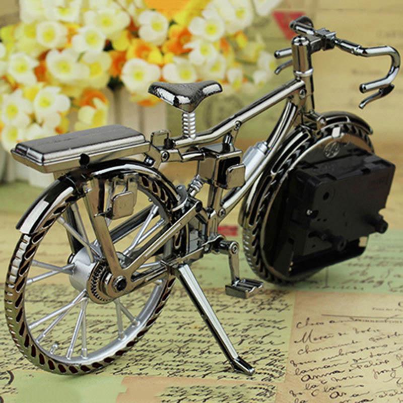 Vintage Bike Shape Alarm Clock Fun Bicycle Clock Ornaments for Home Decor