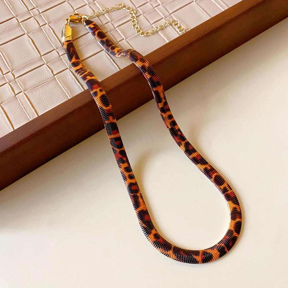 Boa Constrictor Halskette Leopardendruck Choker Schmuck für Damen Mädchen Sexy Kette Accessoire Geschenk