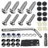 3rd-Gen Upgraded Anti Theft License Plate Screws Kit, Rustproof Stainless Steel License Plate Bolts, M6 (1/4") Fasteners with Caps, Front & Rear