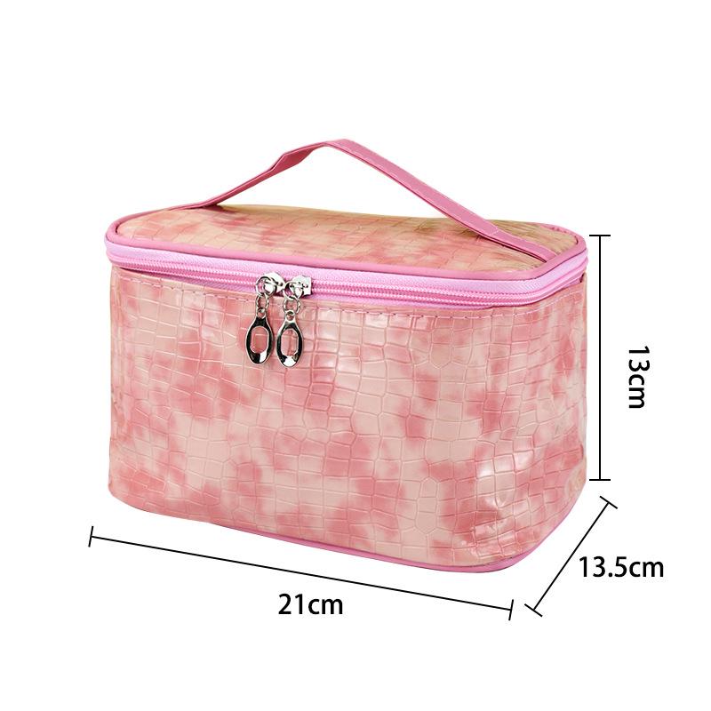 Women's Stone Pattern Cosmetic Bag - Stylish Large-Capacity Travel Toiletry Organizer