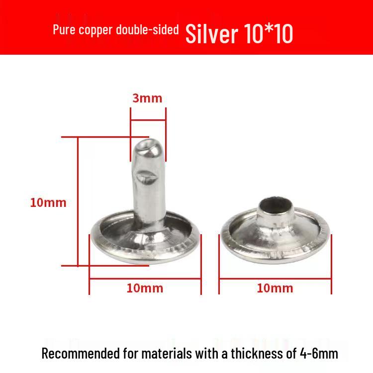 Double-Sided Leather Bag with Mother-Child Round Head Double Cap Rivets for DIY Clothing & Bag Accessories
