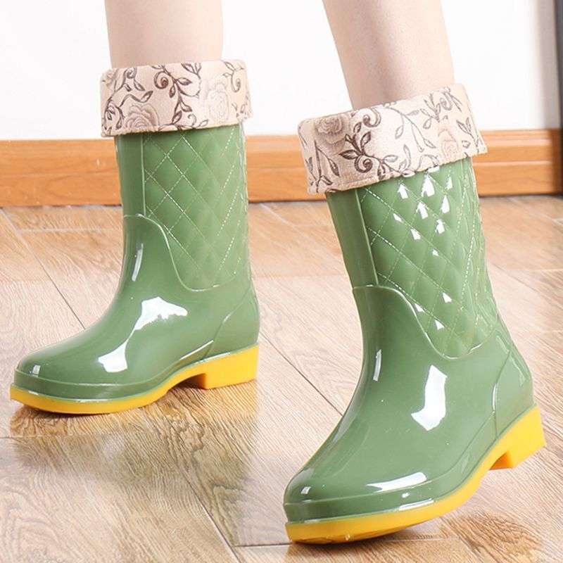 New thickened waterproof shoes household laundry rain boots women's non-slip rain shoes treading overshoes wear-resistant car wash high rubber shoes