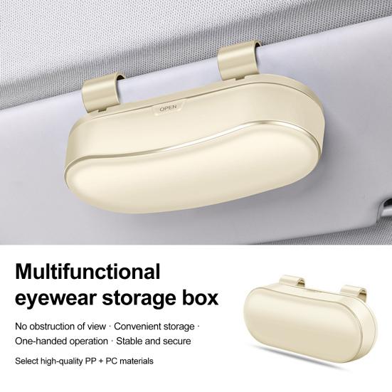 Car Storage Box with Shockproof Velvet Lining for Sunglasses And Small Items Automotive Eyeglasses Storage Case One-Hand Open Organizer