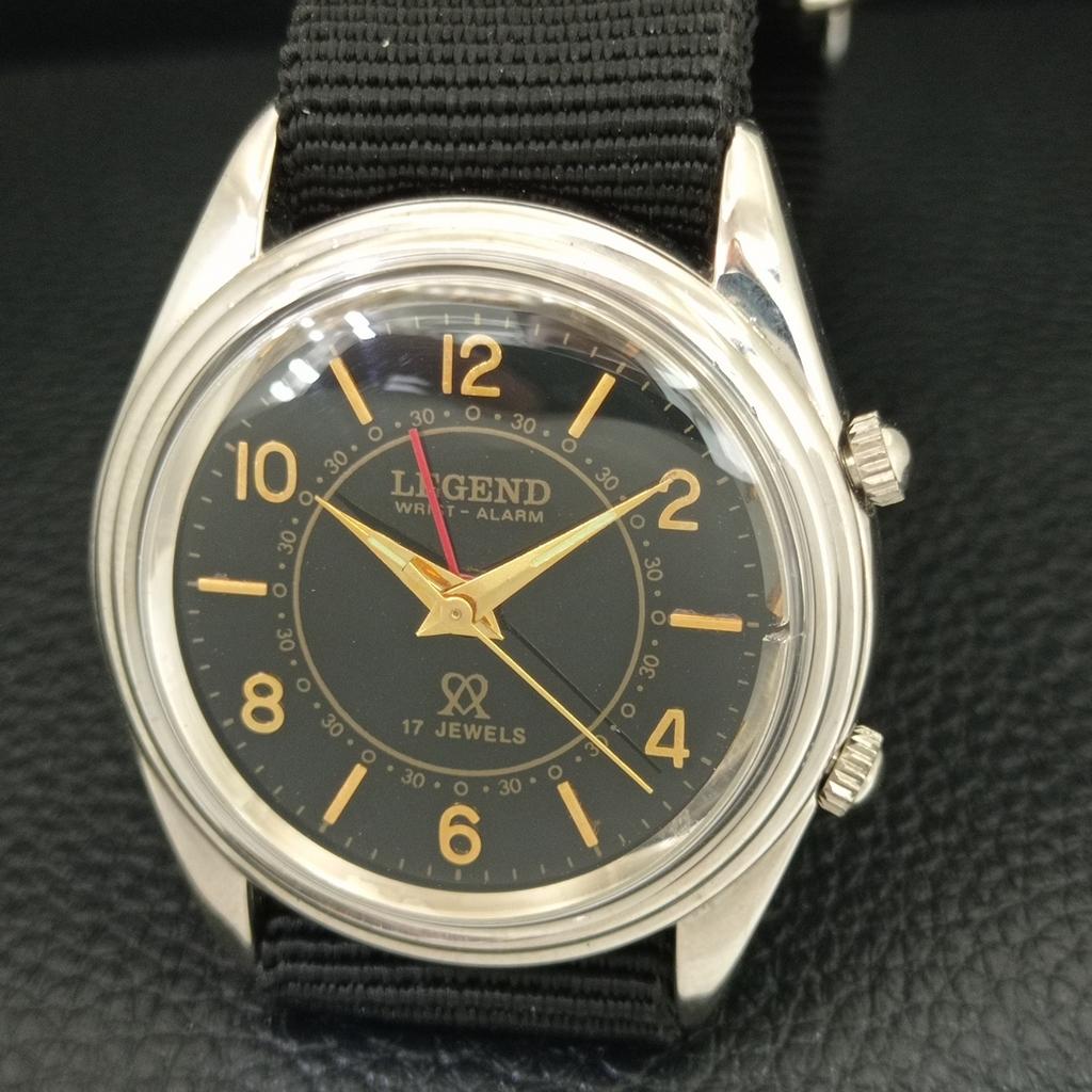 VINTAGE LEGEND MANUELL AUFZIEHBAR SCHWEIZER HERREN ÜBERHOLTE WEckerUHR a707517-1